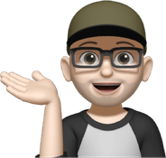 Memoji de Gean, de Wize, presentando con la mano abierta